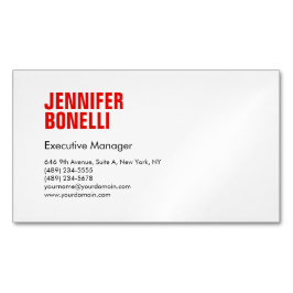 プロフェッショナルミニマルモダンはっきりした主義赤 マグネット名刺