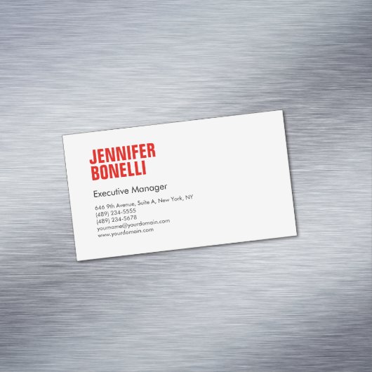 プロフェッショナルミニマルモダンはっきりした主義赤 マグネット名刺 (インサイチュ)