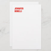 プロフェッショナルミニマルモダンはっきりした主義赤 便箋 (正面/裏面)