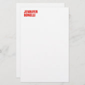 プロフェッショナルミニマルモダンはっきりした主義赤 便箋 (正面/裏面)