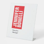 プロフェッショナルミニマルモダンはっきりした主義赤 台座サイン (正面)