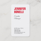 プロフェッショナルミニマルモダンはっきりした主義赤 名刺 (正面)