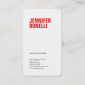 プロフェッショナルミニマルモダンはっきりした文字赤 名刺 (正面)