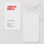 プロフェッショナルミニマルモダンはっきりした文字赤 名刺 (正面/裏面)