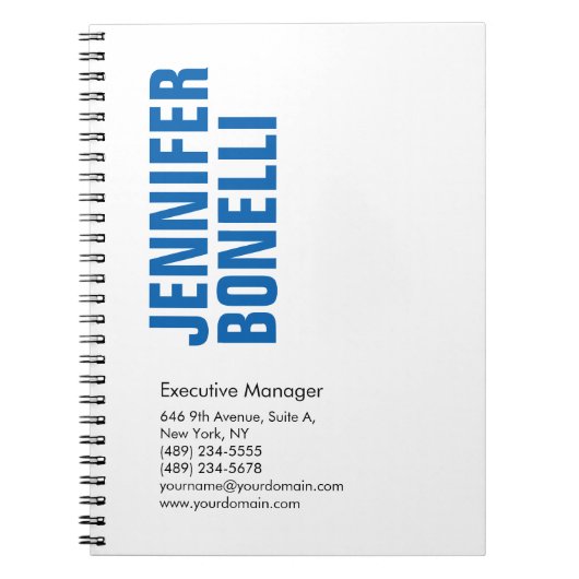 プロフェッショナルミニマルモダンスはっきりしたブルー ノートブック (正面)