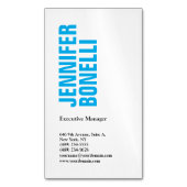 プロフェッショナルミニマルモダンスはっきりしたブルー マグネット名刺 (正面縦)