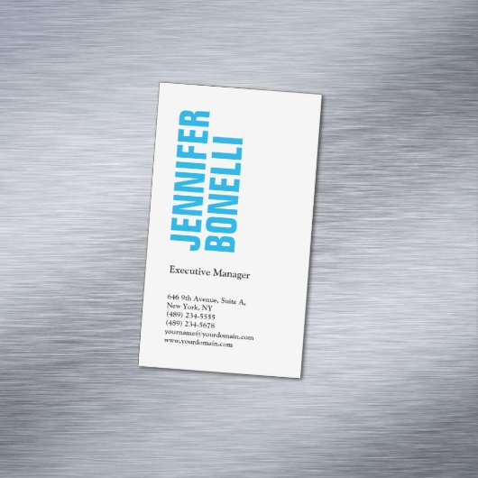 プロフェッショナルミニマルモダンスはっきりしたブルー マグネット名刺 (インサイチュ)