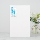 プロフェッショナルミニマルモダンスはっきりしたブルー 便箋 (スタンド正面)