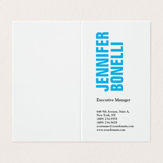 プロフェッショナルミニマルモダンスはっきりしたブルー 名刺 (外部フラット)