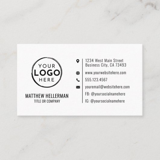 プロフェッショナルミニマルモダンスカスタム会社のロゴ 名刺 (正面)