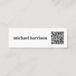プロフェッショナルミニマルモダンタイポグラフィQRコード スキニー名刺