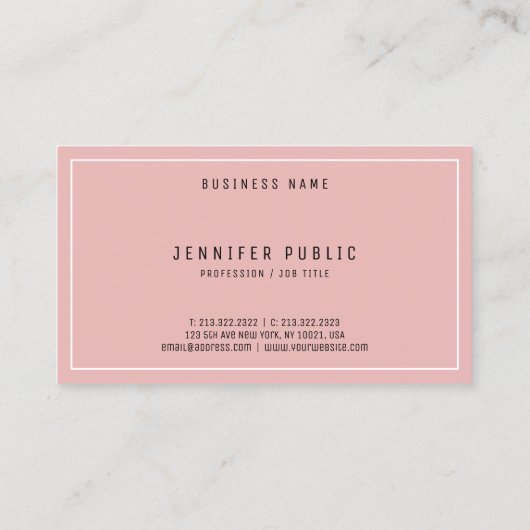 プロフェッショナルミニマルモダンデザインエレガントトップ 名刺 (裏面)