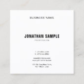 プロフェッショナルミニマルモダンデザインエレガント スクエア名刺 (正面)