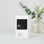 プロフェッショナルミニマルモダンム厚白黒 名刺 (スタンド正面)