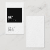 プロフェッショナルミニマルモダンム厚白黒 名刺 (正面/裏面)