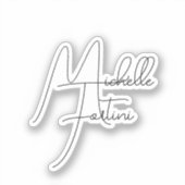 プロフェッショナルミニマルモダンム手書き名 シール (正面)