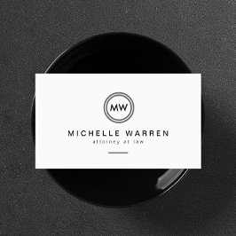 プロフェッショナルミニマルモダンリストサークルモノグラム 名刺