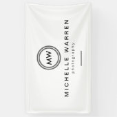 プロフェッショナルミニマルモダンリストサークルモノグラム 横断幕 (縦)