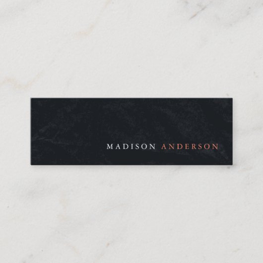プロフェッショナルミニマルモダンリストブラック黒板 スキニー名刺 (正面)