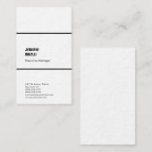 プロフェッショナルミニマルモダンリストブラック&ホワイト 名刺 (正面/裏面)