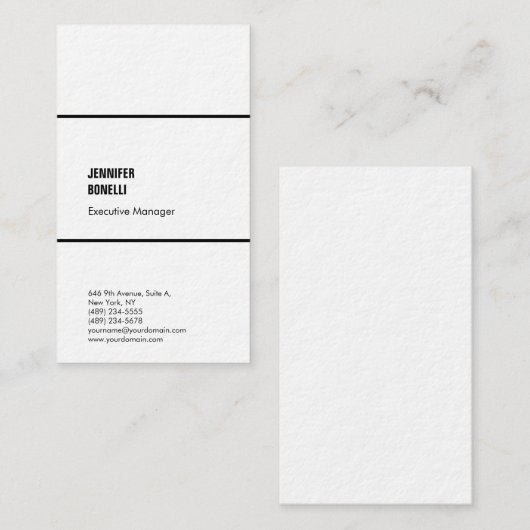 プロフェッショナルミニマルモダンリストブラック&ホワイト 名刺 (正面/裏面)