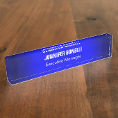 プロフェッショナルミニマルモダンリストブルーあなたの名前を追加 デスクネームプレート (側面)