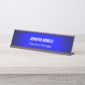 プロフェッショナルミニマルモダンリストブルーあなたの名前を追加 デスクネームプレート (正面)