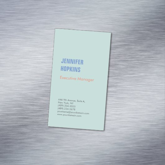 プロフェッショナルミニマルモダンリストブルー マグネット名刺 (インサイチュ)