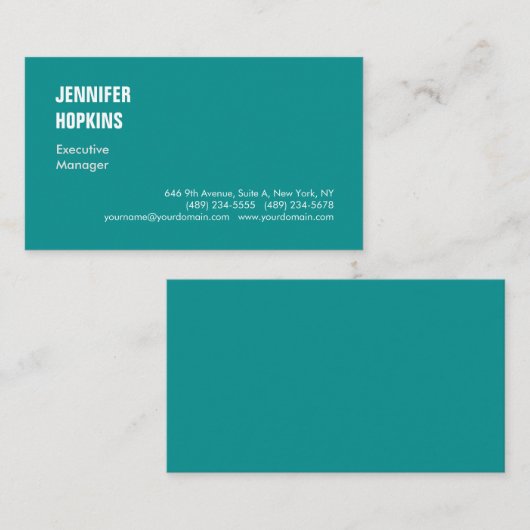 プロフェッショナルミニマルモダンリストブルー 名刺 (正面/裏面)