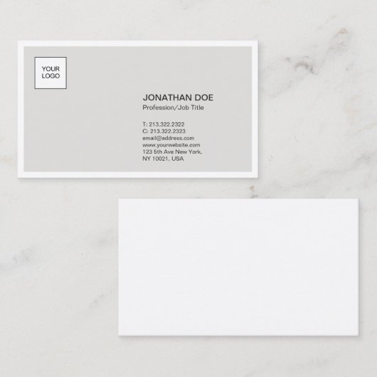 プロフェッショナルミニマルモダンリストプレーンとロゴ 名刺 (正面/裏面)