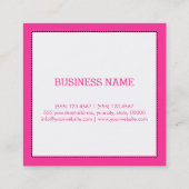 プロフェッショナルミニマルモダンリストホワイトホットピンク スクエア名刺 (裏面)