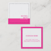 プロフェッショナルミニマルモダンリストホワイトホットピンク スクエア名刺 (正面/裏面)