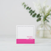 プロフェッショナルミニマルモダンリストホワイトホットピンク スクエア名刺 (スタンド正面)