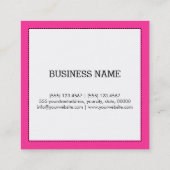 プロフェッショナルミニマルモダンリストホワイトホットピンク スクエア名刺 (裏面)