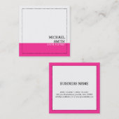 プロフェッショナルミニマルモダンリストホワイトホットピンク スクエア名刺 (正面/裏面)