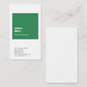 プロフェッショナルミニマルモダン主義の海緑色の白 名刺 (正面/裏面)