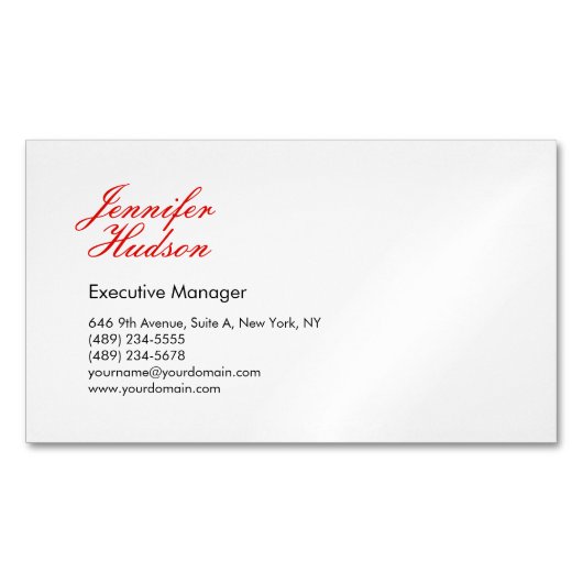 プロフェッショナルミニマルモダン主義の赤い書 マグネット名刺 (正面)