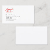 プロフェッショナルミニマルモダン主義の赤い書 名刺 (正面/裏面)