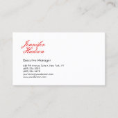 プロフェッショナルミニマルモダン主義の赤い書 名刺 (正面)