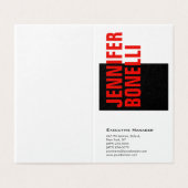 プロフェッショナルミニマルモダン主義の赤い黒 名刺 (外部フラット)