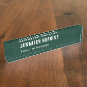 プロフェッショナルミニマルモダン主義ダークグリーン デスクネームプレート (側面)