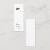 プロフェッショナルミニマルモダン主義プレーン白黒 スキニー名刺 (正面/裏面)