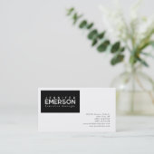 プロフェッショナルミニマルモダン主義プレーン白黒 名刺 (スタンド正面)