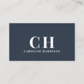 プロフェッショナルミニマルモノグシンプルラムネイビー 名刺 (正面)