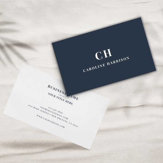 プロフェッショナルミニマルモノグシンプルラムネイビー 名刺