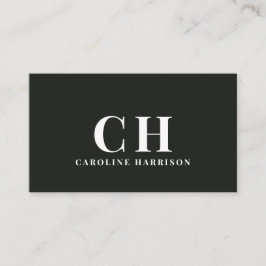 プロフェッショナルミニマルモノグシンプルラムブラック 名刺