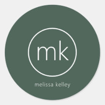 プロフェッショナルミニマルモノグラムイニシャルフォレストグリーン