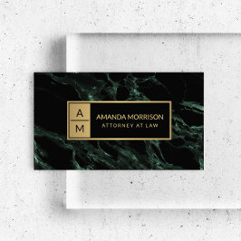 プロフェッショナルミニマルモノグラムグリーンマーブル 名刺
