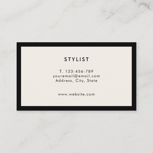 プロフェッショナルミニマルラグジュアリーブラックアイボリーシック 名刺 (裏面)