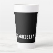 プロフェッショナルミニマル名前をカスタムする白黒 カフェラテマグ (正面)